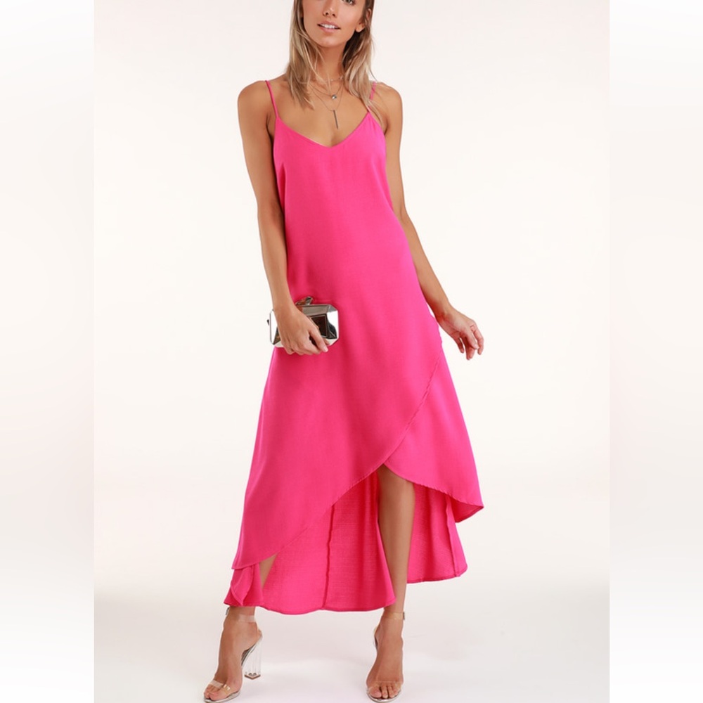 Pink lulus high low dress size XS